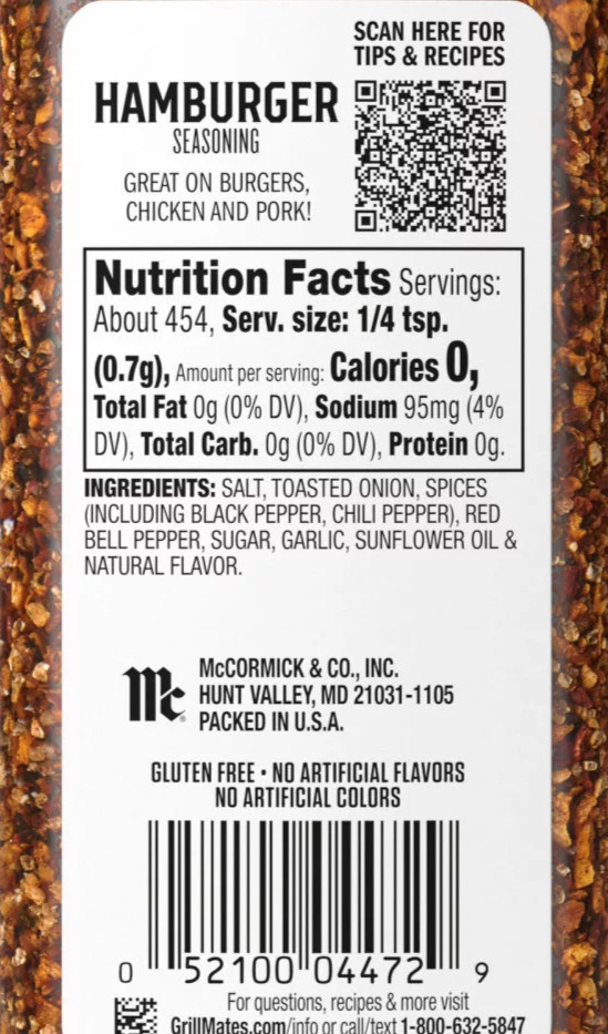 McCormick Grill Mates Hamburger Seasoning, 11.25 Ounce – Bold Burger Flavor