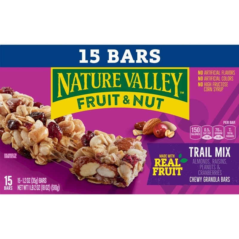 Nature Valley Chewy Fruit and Nut Granola Bars, Trail Mix, 15 Count, 18 oz…