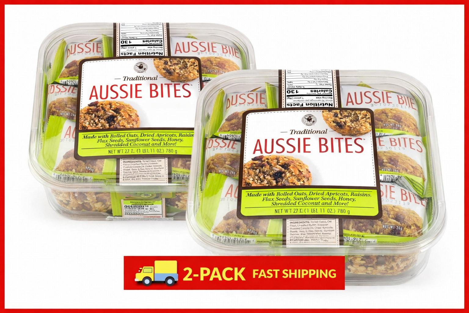 2 PACK Traditional Aussie Bites Individually Wrapped 30 Counts 27Oz