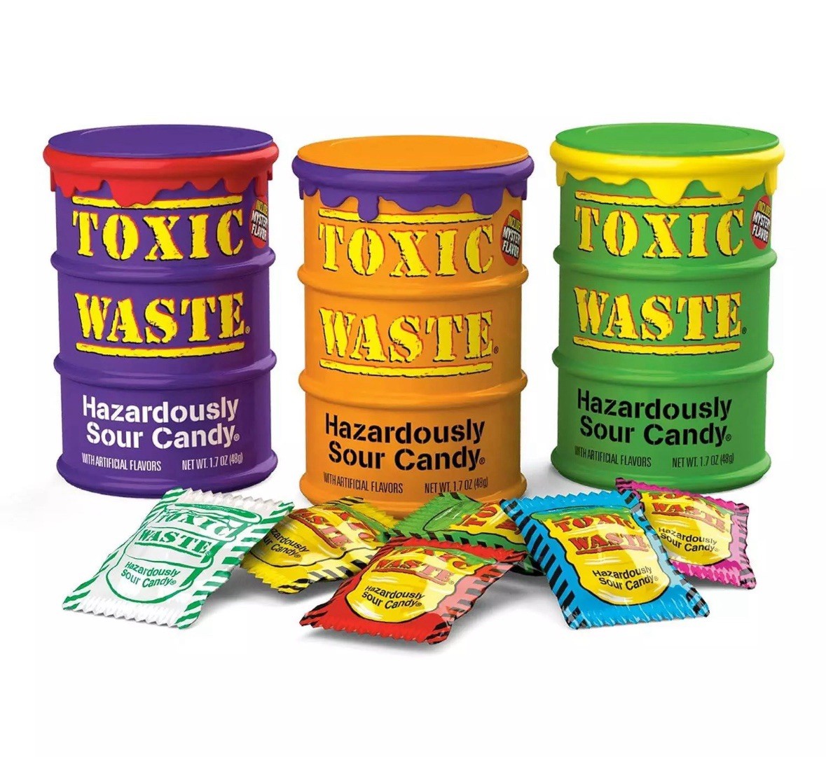 TOXIC WASTE | 3-Pack Toxic Waste Special Edition Drums Of Assorted Sour Candy –