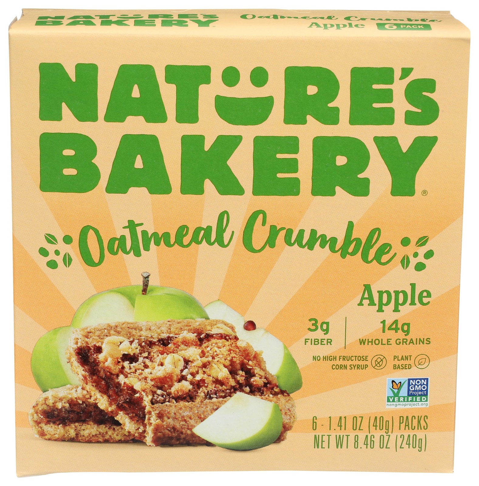 Nature’s Bakery Oatmeal Crumble Apple Bars 6 ct 8.46 oz (Pack of 6)