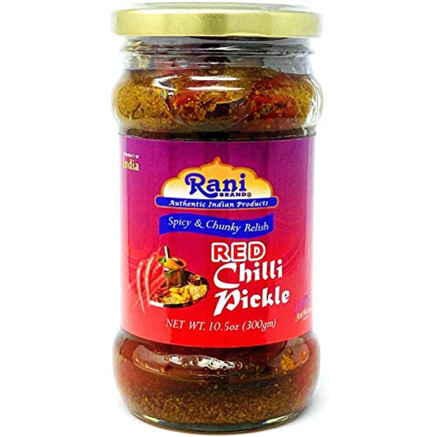 Rani Red Chilli Pickle Hot (Achar, Spicy Indian Relish) 10.5oz (300g)