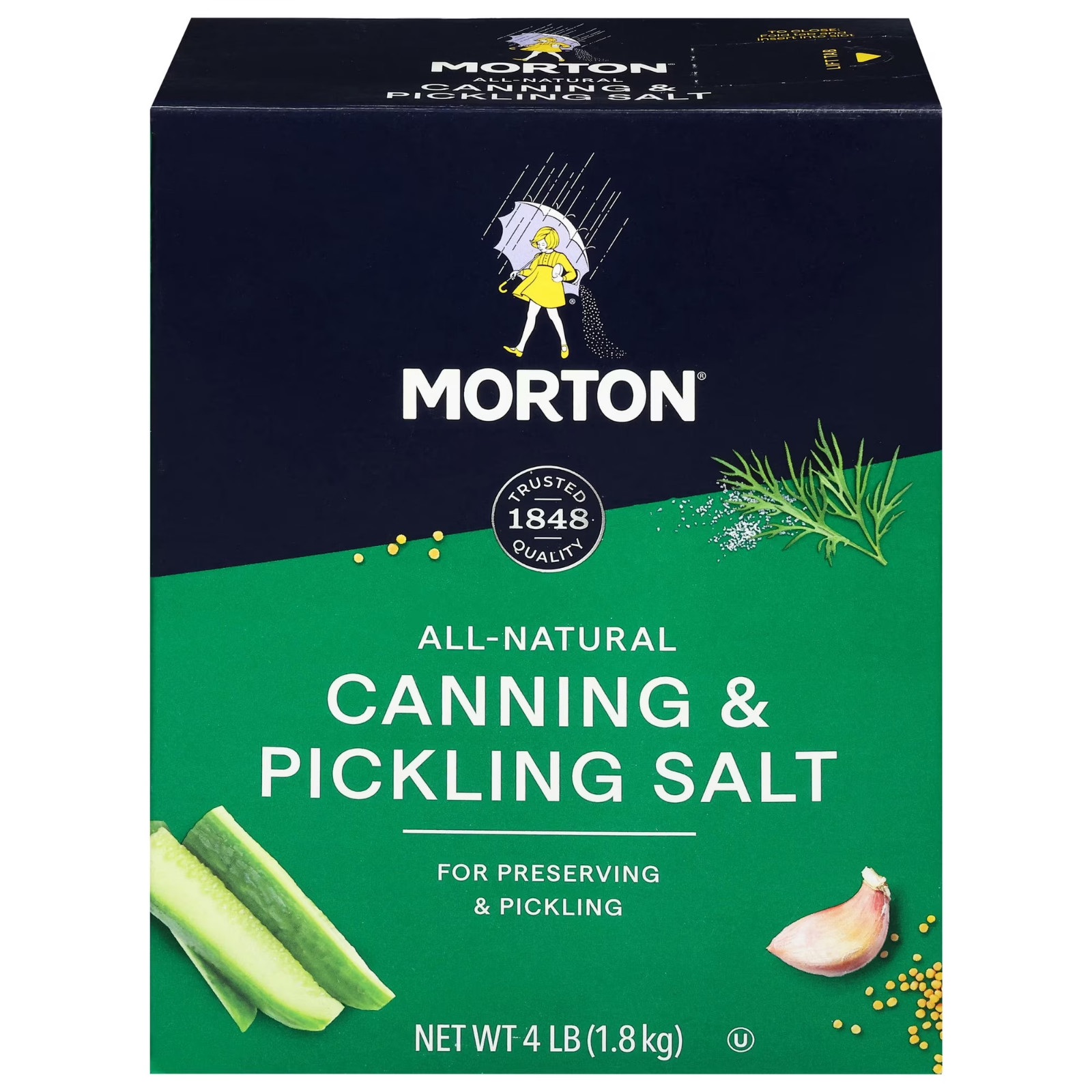 (4 pack) Morton Canning & Pickling Salt, Canning Salt, 4 lb