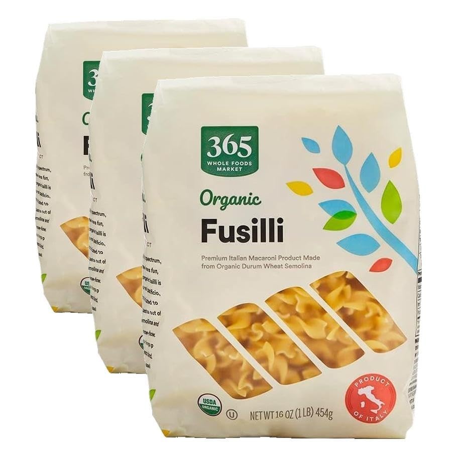 365 by Whole Foods Market, Organic Fusilli Pasta, 16 Ounce (Pack of 3)