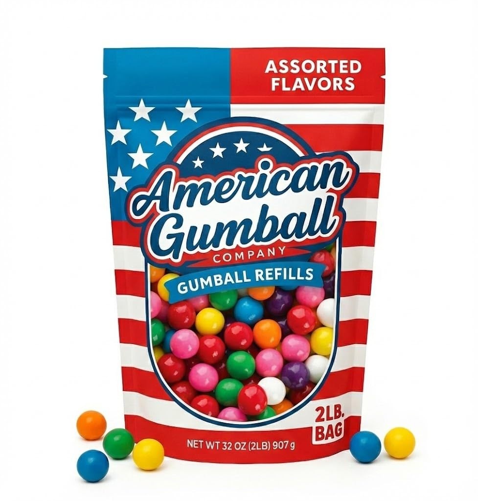 Refill Gumballs 2 Pound Bag – .59 Inch Small Gumballs for 1/2″ Gumball Machine,
