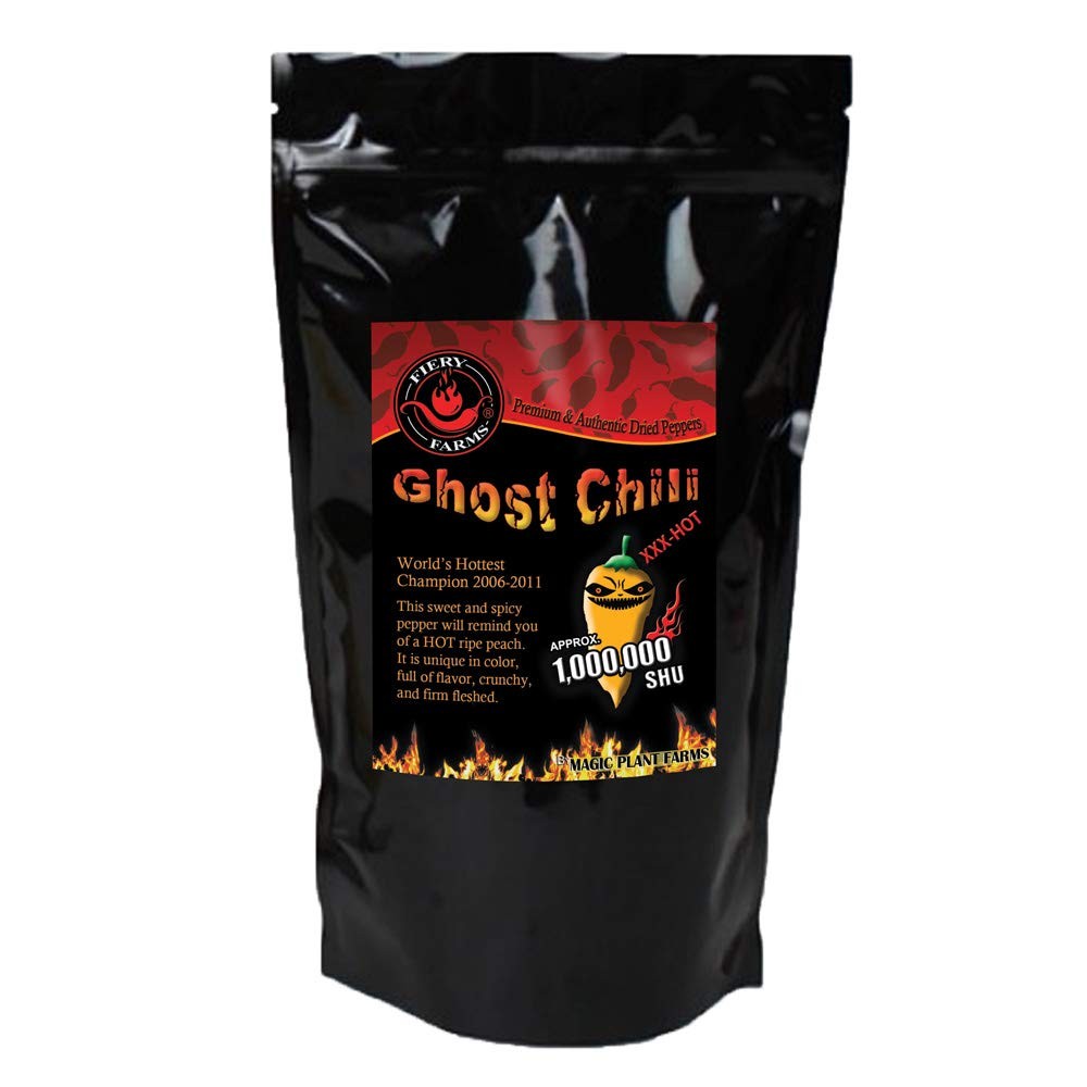 Orange Ghost Pepper (Orange Bhut Jolokia) Whole Dried Pods by 0.5 Oz, orange