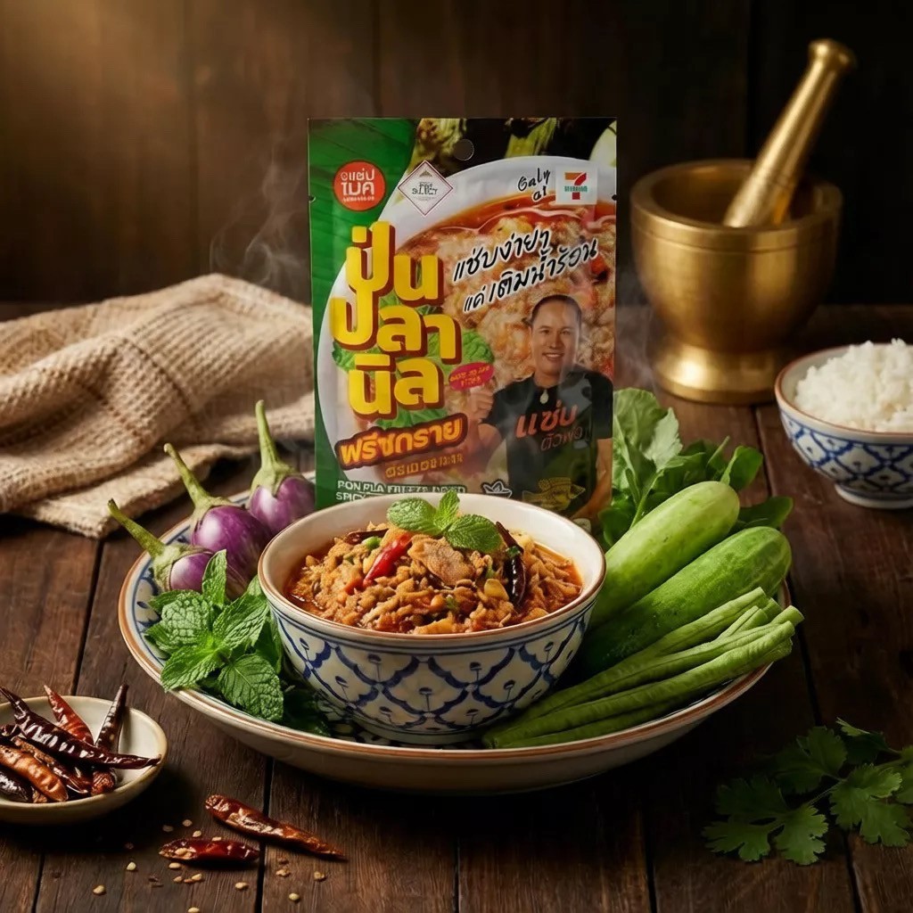 6x Thai Freeze Dried Tilapia Spicy Fish Dip Snack Ready To Eat Food Camping 18 g