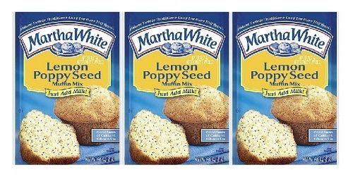 Martha White Lemon Poppy Seed Muffin Mix 3 Bag Pack