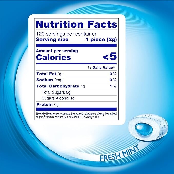 Mentos Pure Fresh Sugar-Free Chewing Gum with Xylitol Fresh Mint 120 Piece New