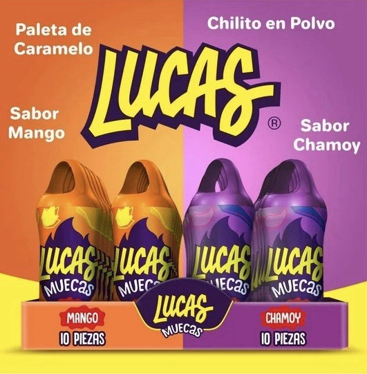 LUCAS MUECAS 🇲🇽 PALETAS con chile en polvo mango y chamoy (20 piezas)