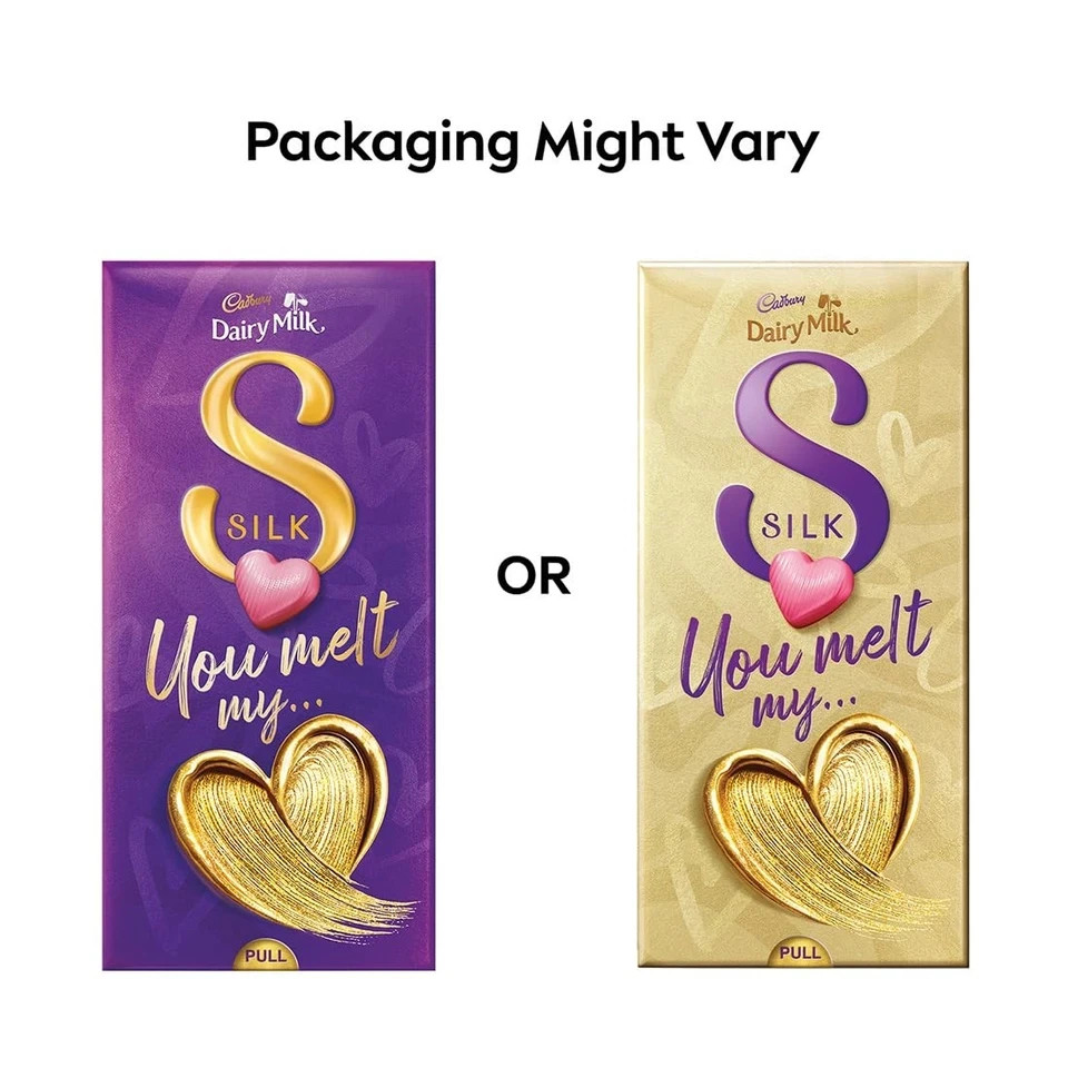 Cadbury Dairy Milk Silk Valentine’s Heart Blush Chocolate Bar Gift Pack, 250 g