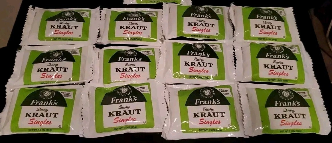 Frank’s Quality Kraut Singles 12 Packets – 1.5 oz Each – Single Serve Sauerkraut