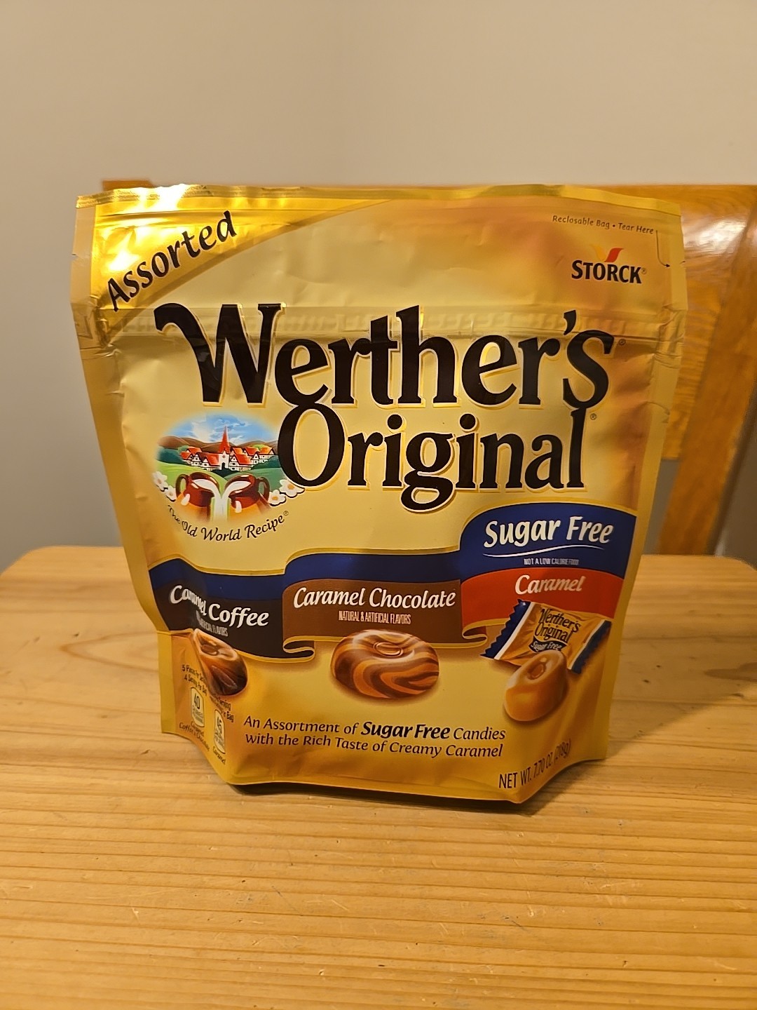 Werther’s Original Sugar Free Assorted Caramel Hard Candies, 7.7oz Bag