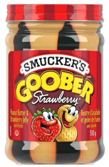 Smucker’s Goober Peanut Butter & Strawberry Jelly with Pectin, 510g