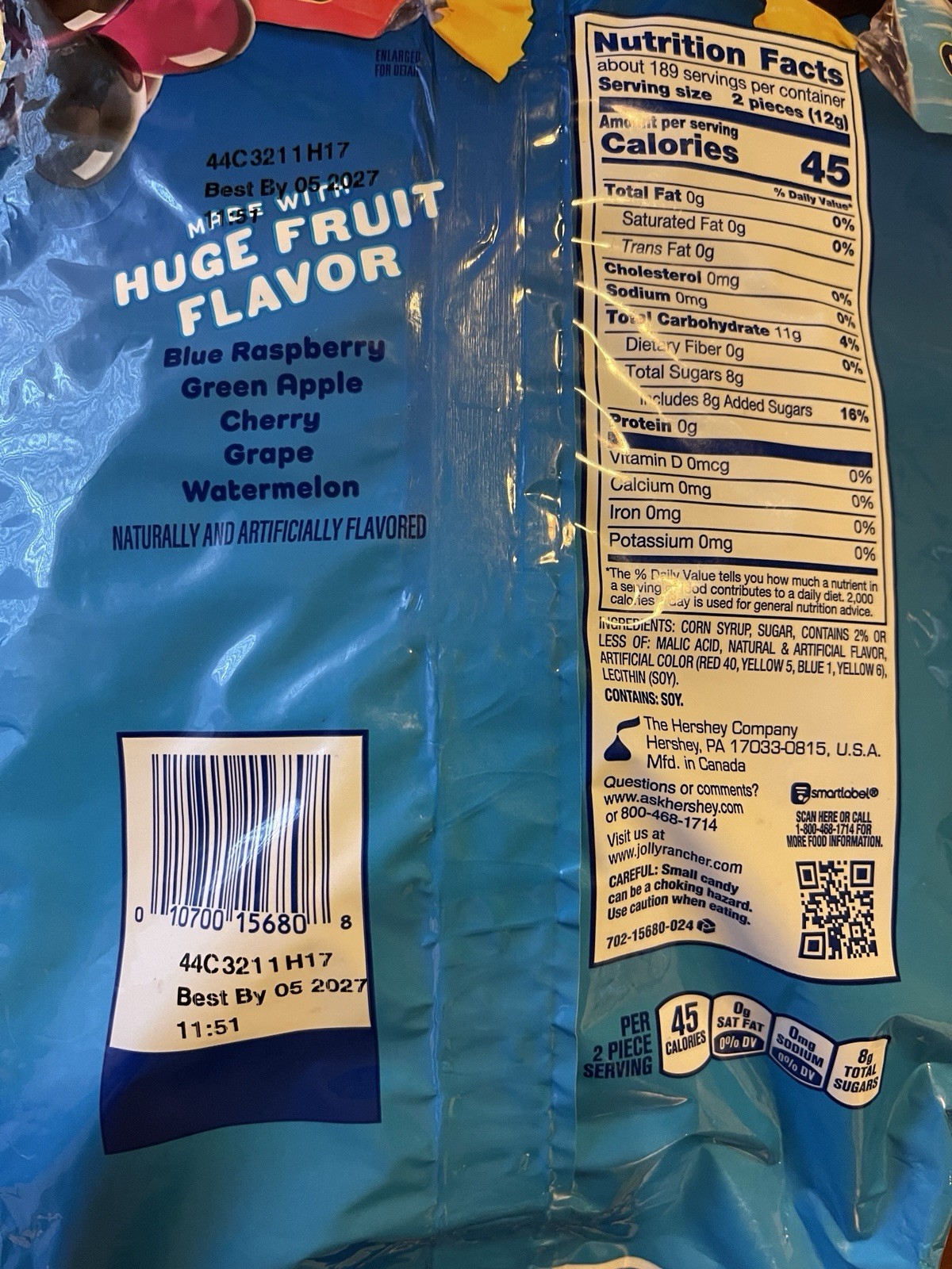 JOLLY RANCHERs Blue Raspberry HARD CANDY Bulk Pick Your Size Fresh Free Shipping
