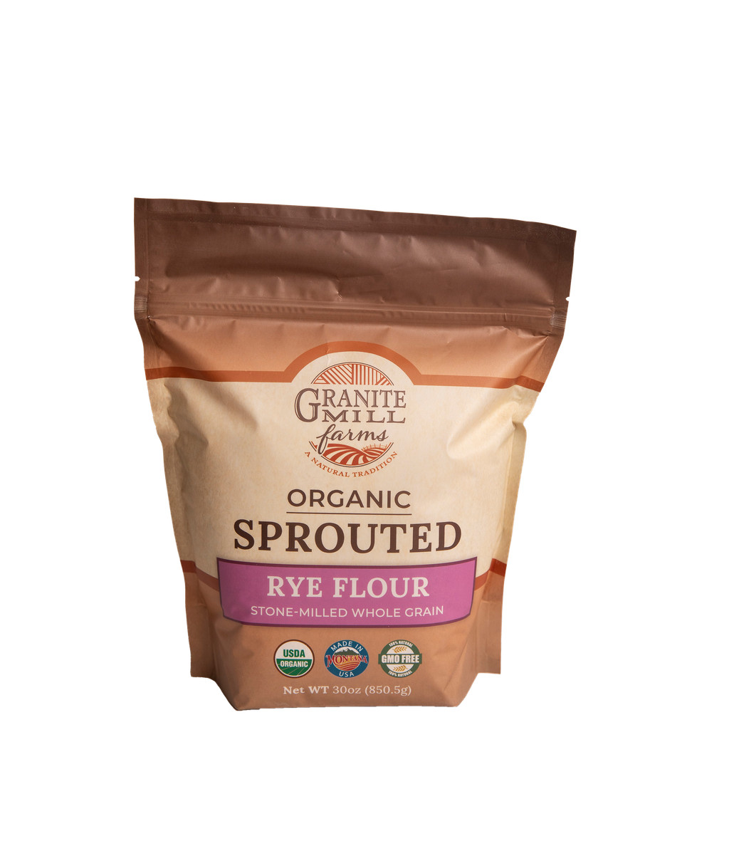 Stone Ground Sprouted Organic Rye Flour, 30 oz