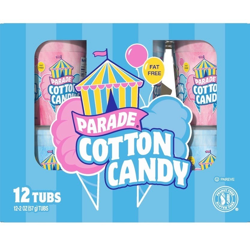 Parade Cotton Candy 12 Pack Assorted Flavors Bulk Carnival Snack Treats Fresh