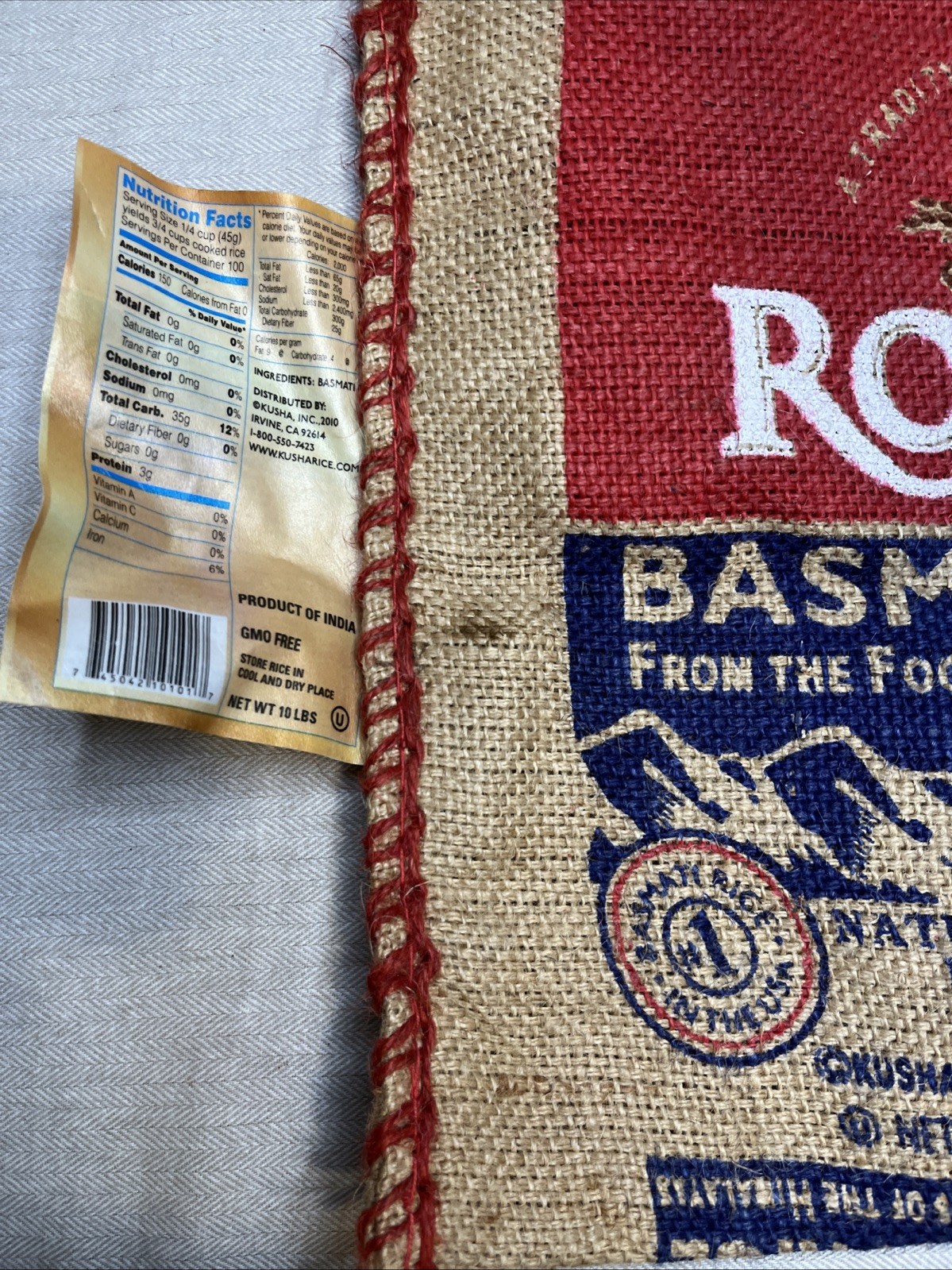 Authentic Royal Naturally Aged Long Grain Indian White Basmati Rice, 20 lb. Bag