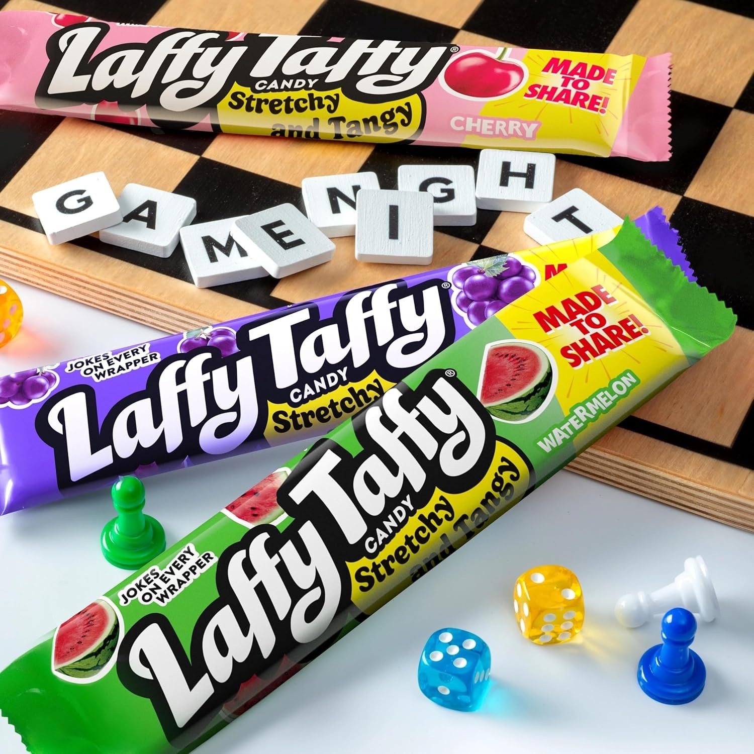Stretchy & Tangy Variety Candy Box, Grape, Watermelon, and Cherry Flavors, 1….
