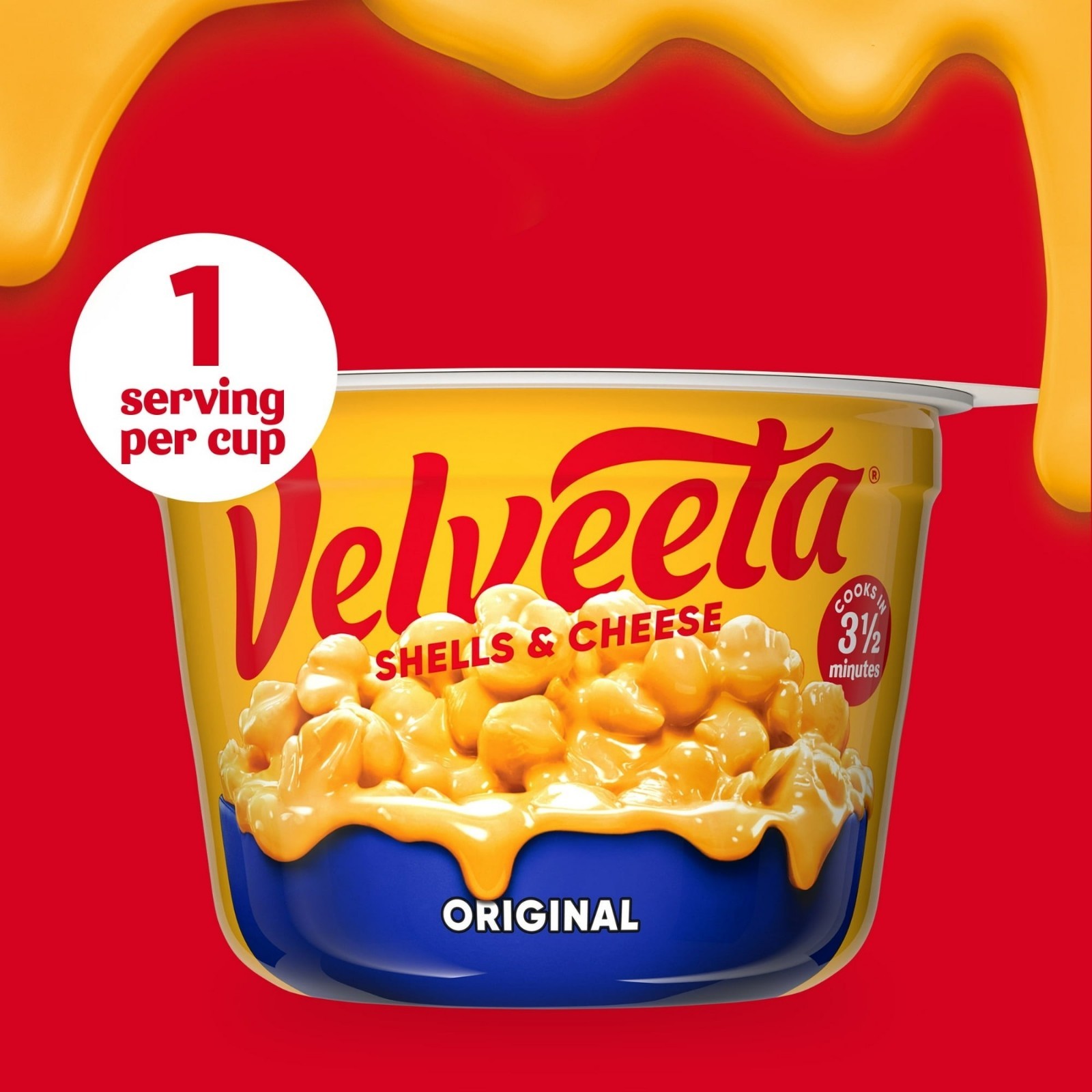 Velveeta Shells & Cheese – Original, Microwaveable, 8-Pack Cups, 2.39 oz Each