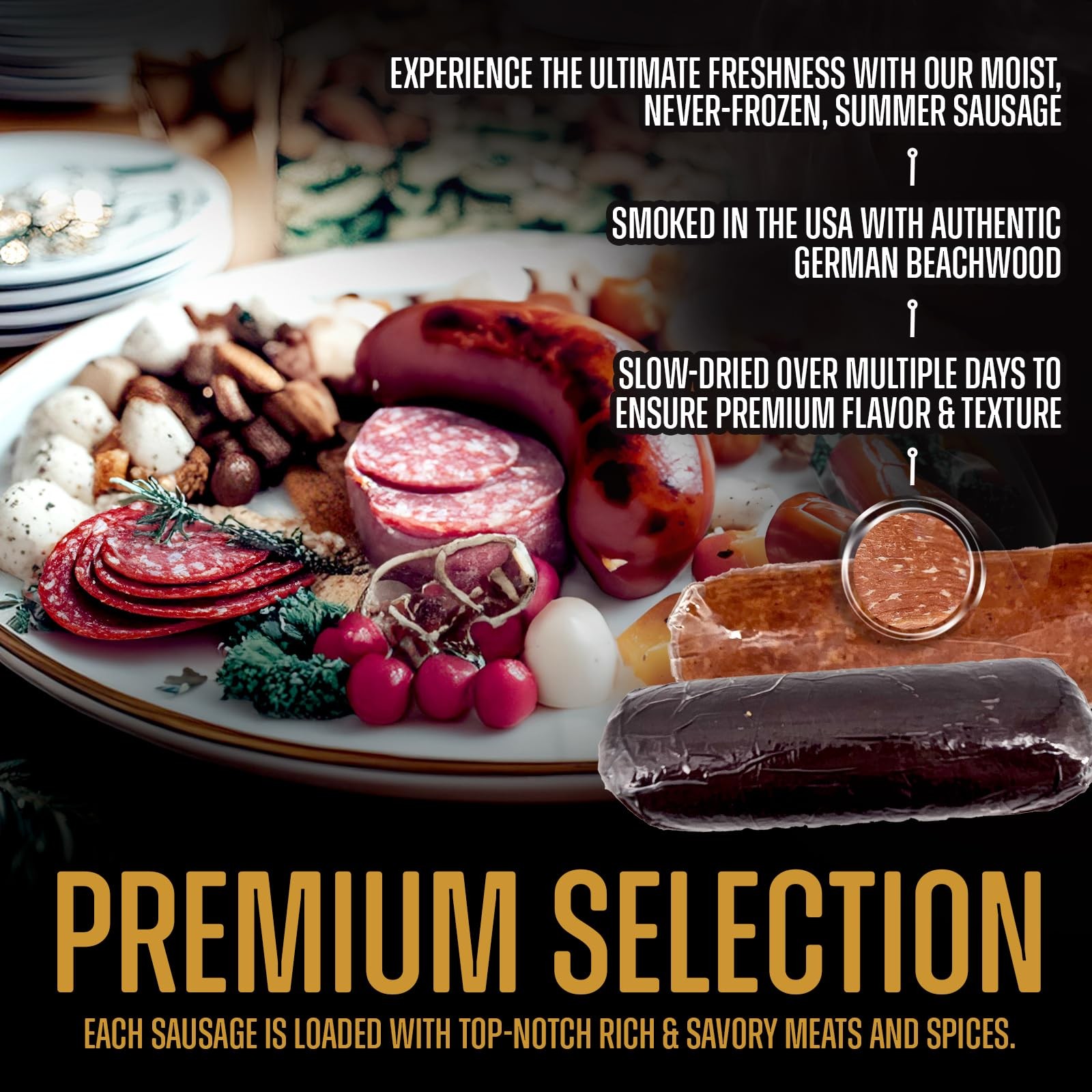 Zick’s Thuringer German Smoked Sausage (10 oz) | Naturally Dried & Cured Meat…