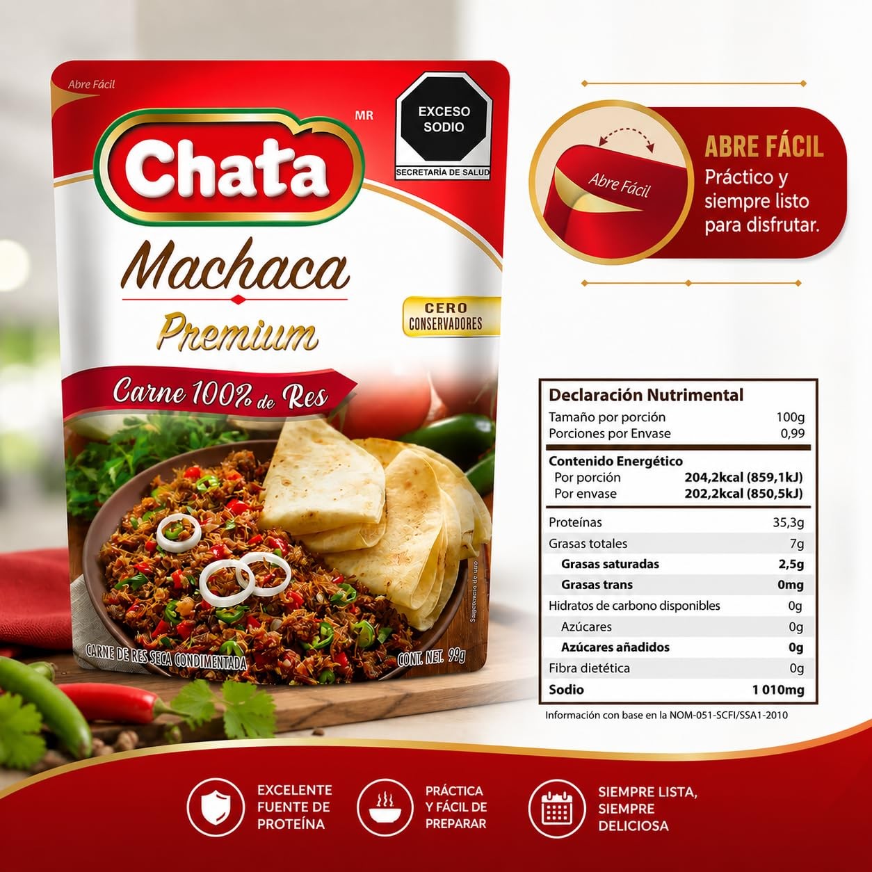 Chata Mexican Machaca de Res, Traditional Dried 3.5 Ounce (Pack of 1)