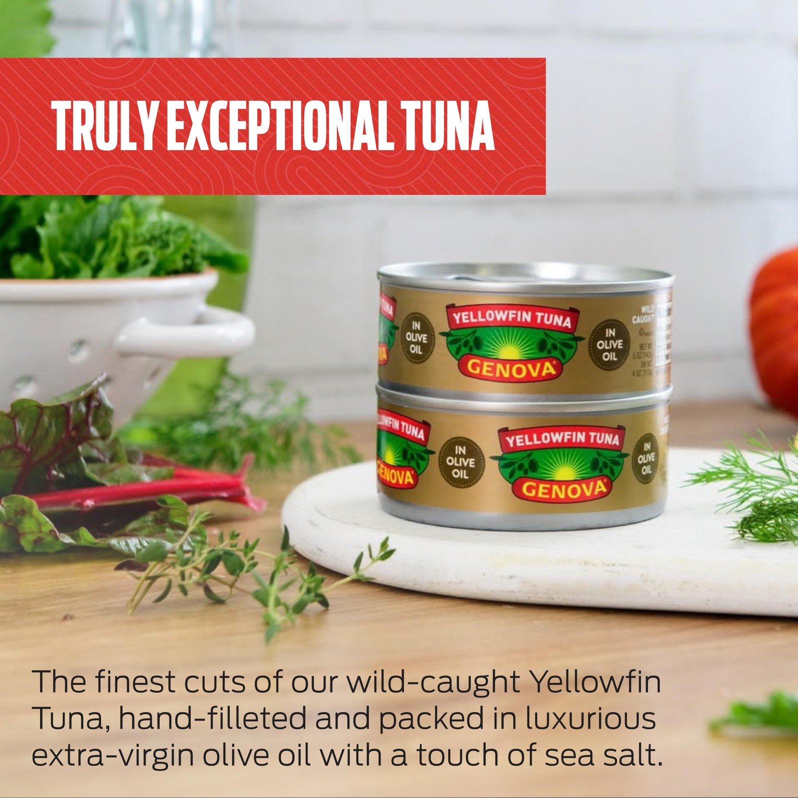 Genova Premium Yellowfin Tuna in Olive Oil 5 Ounce Cans Pack of 24