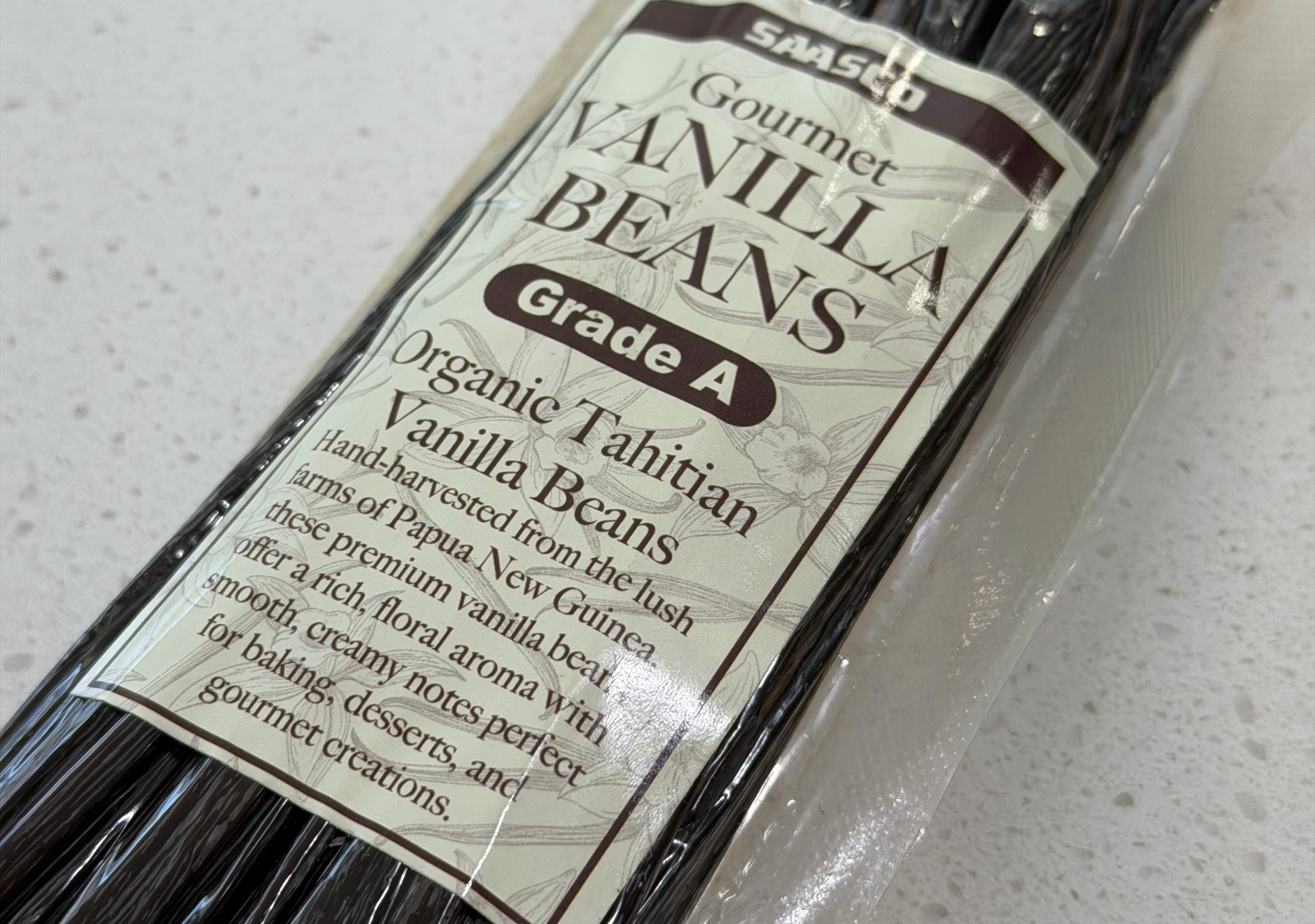 Tahitian Vanilla Beans Premium Grade A Whole Pods 1/2 Pound
