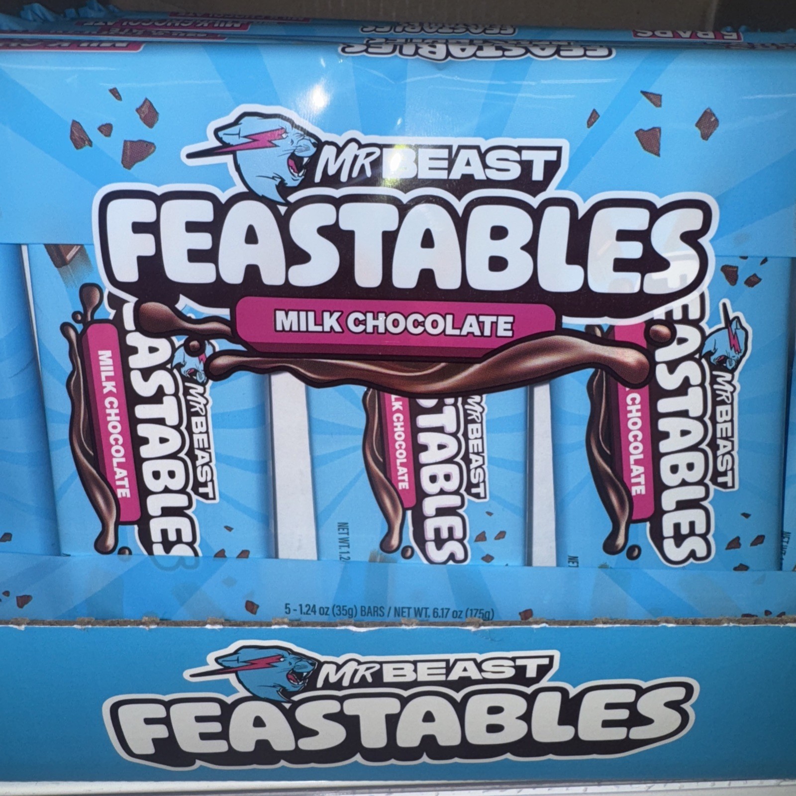 Mr Beast FEASTABLES Milk Chocolate 10 Bars 1.24oz Snack Size, Two 5 Packs