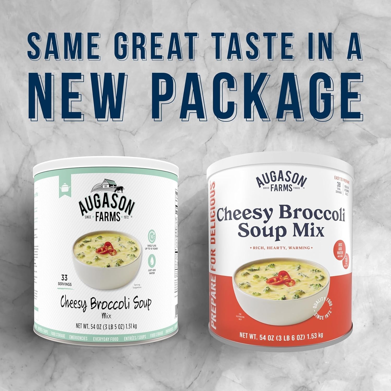 Rich and Creamy Cheesy Broccoli Soup – 38 Servings | Emergency Meal Prep