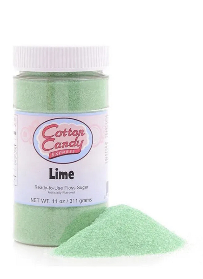 Cotton Candy Express Floss Sugar, Lime 11 oz (311 g) Ready To Use