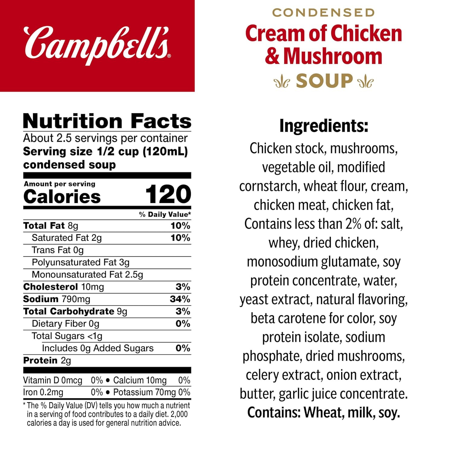 Condensed Cream of Chicken & Mushroom Soup, 10.5 Ounce Can (Pack of 4)