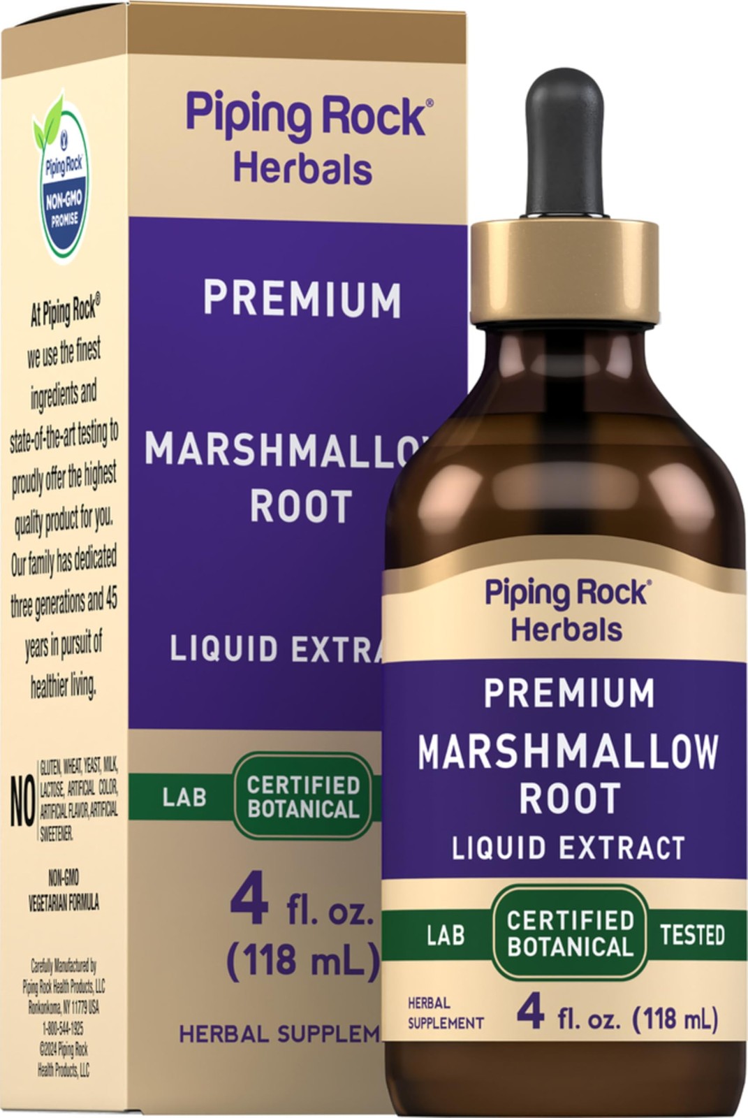 Piping Rock Marshmallow Root Extract Liquid | 4 Fl Oz | 4 (Pack of 1)