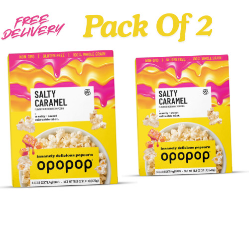 Opopop Microwave Popcorn Salty Caramel Flavor 2.8oz/6ct