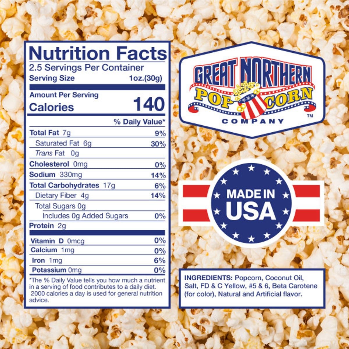 12-Count Popcorn Packs – 2.5 Ounce Kernels Salt Oil by Great Northern