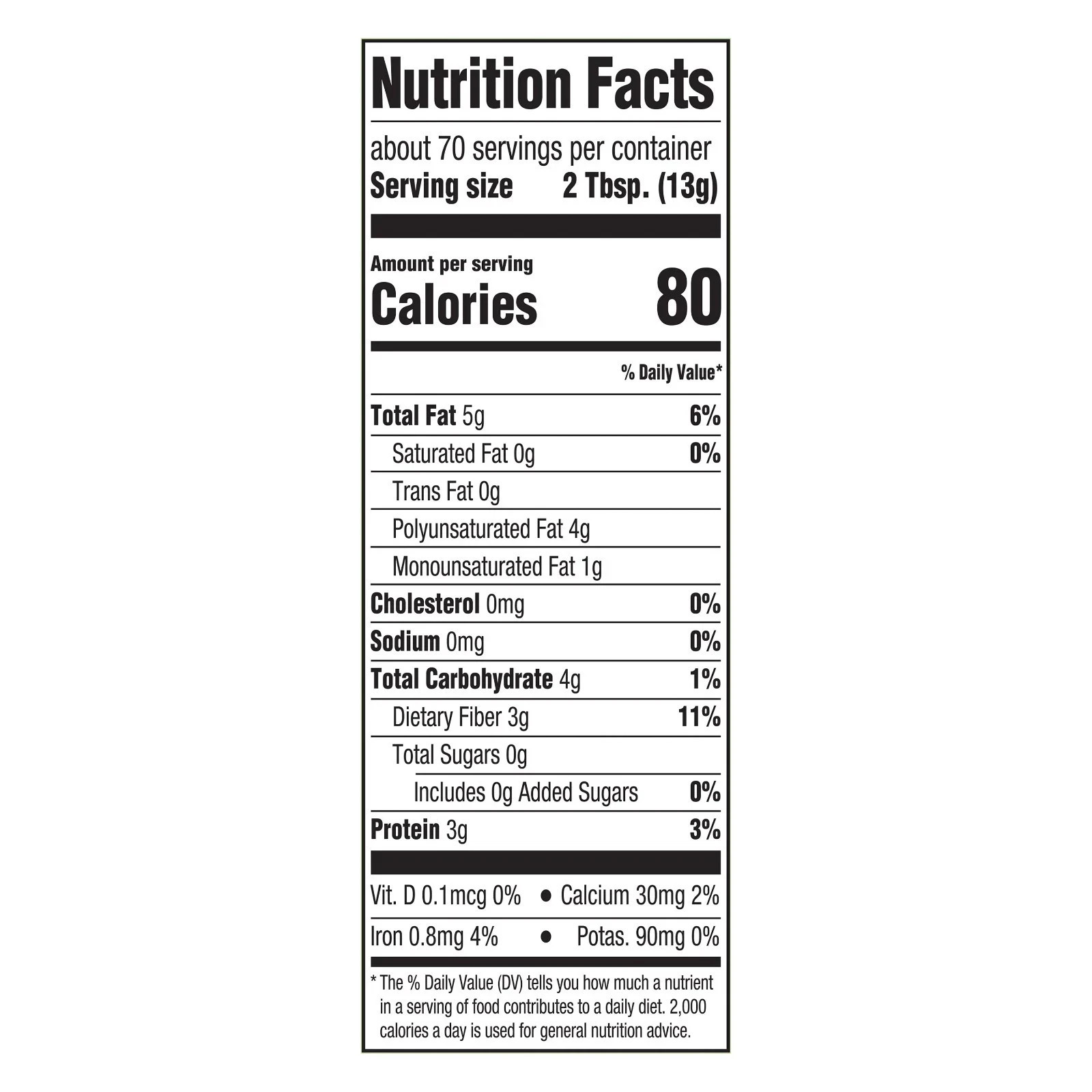 Great Value Organic Ground Flax Seed, 32 oz ,907g.