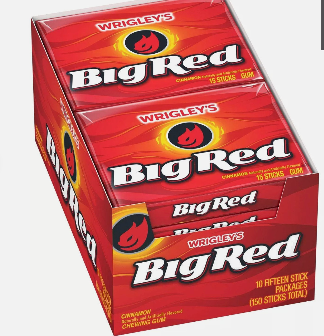 Wrigley’s Big Red Slim Pack Cinnamon Gum – 300ct. -15 stick packs (2 box)
