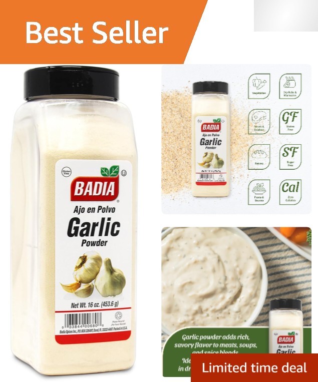 Natural 16 oz Garlic Powder – Bold Flavor, No Additives, Perfect for All Dishes
