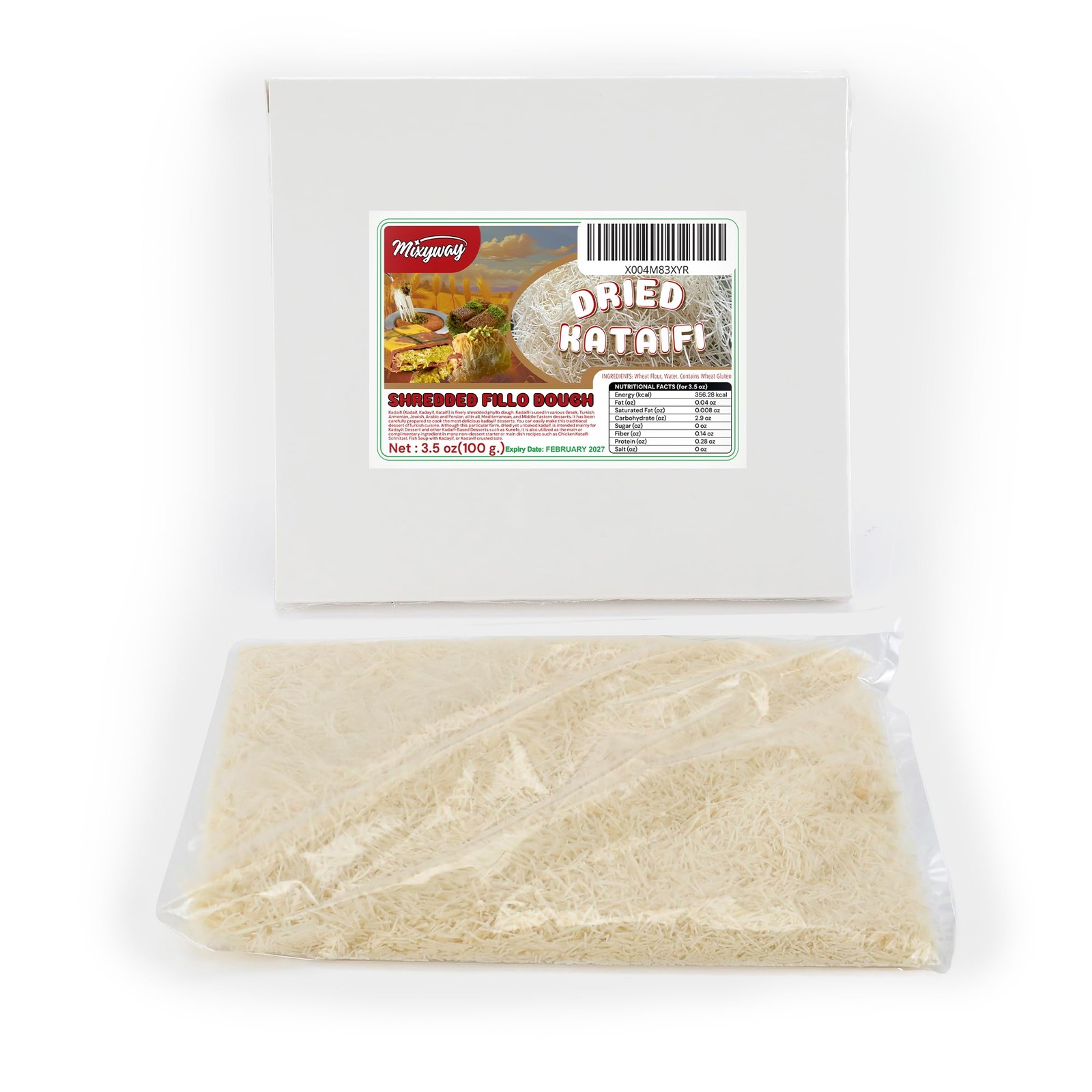 Kataifi Shredded Fillo Dough 3.5 Oz (100 gr.) for Dubai Chocolate Bar