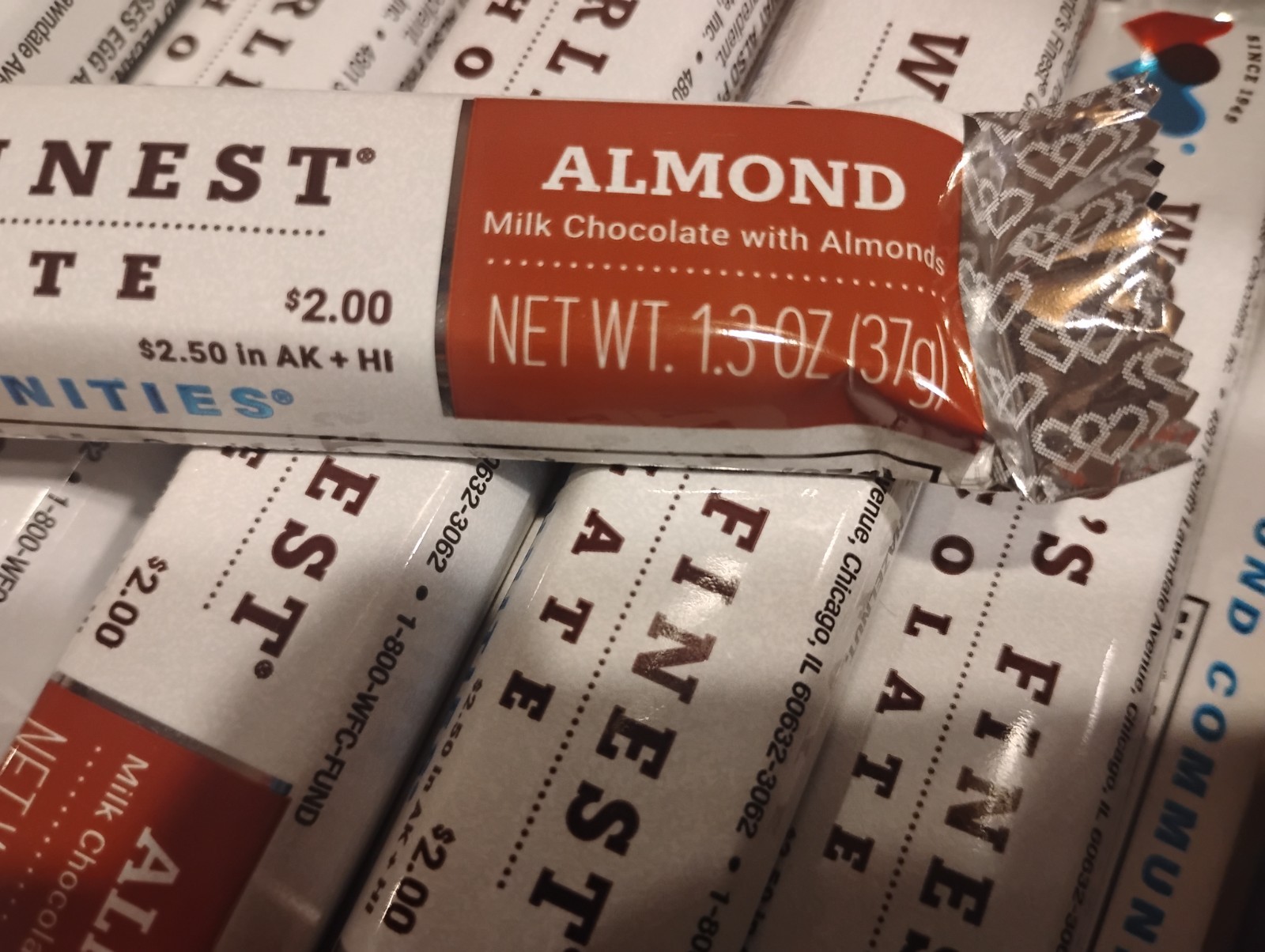 WORLD’S FINEST CHOCOLATE (6) Almond x $2.00 Ea Bars