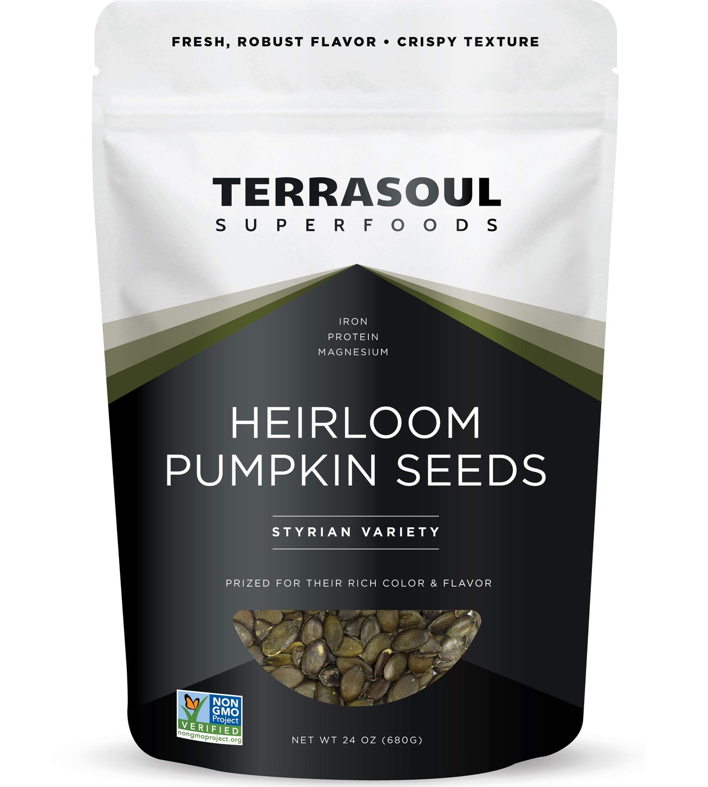 Terrasoul Superfoods Organic Heirloom Pumpkin Seeds, 1.5 Lbs Sourced from Eu…