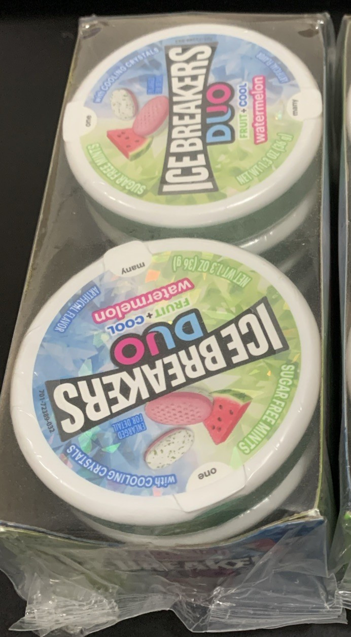 8 Pack Ice Breakers Duo Watermelon Mints 1.3oz Tins BULK Sugar Free