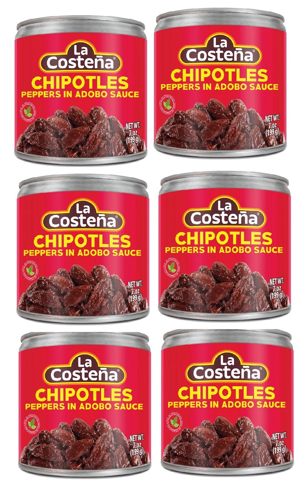 La Costeña Chipotle Peppers in Adobo Sauce – Smoky & Spicy, 7 oz -(6-Pack)