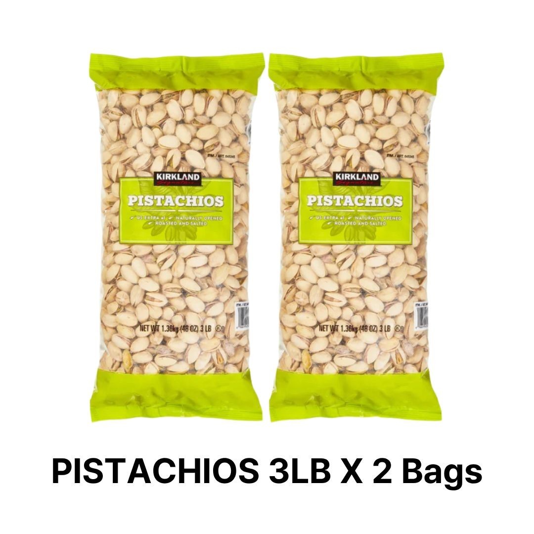 2 X Kirkland Signature In-Shell Pistachios 48 oz Each Pack , Total 6 lbs