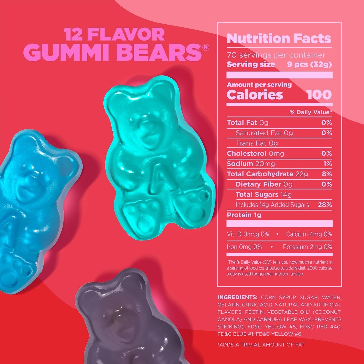 World’s Best 12 Flavor Gummi Bears | 5lbs of Candy | 12 Unique Flavors, Glute…