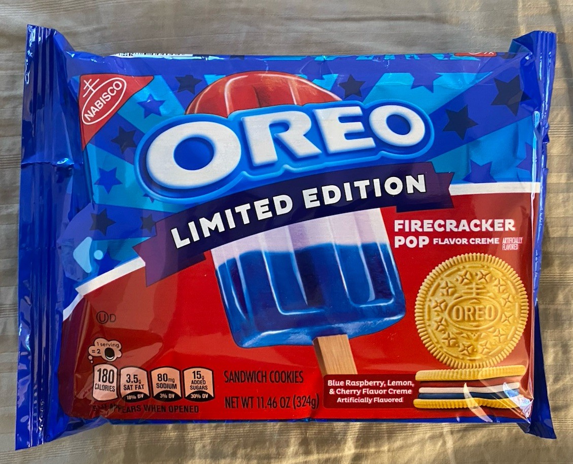 OREO LIMITED EDITION FIRECRACKER POP FLAVOR CREME SANDWICH COOKIES 11.46 OZ BAG