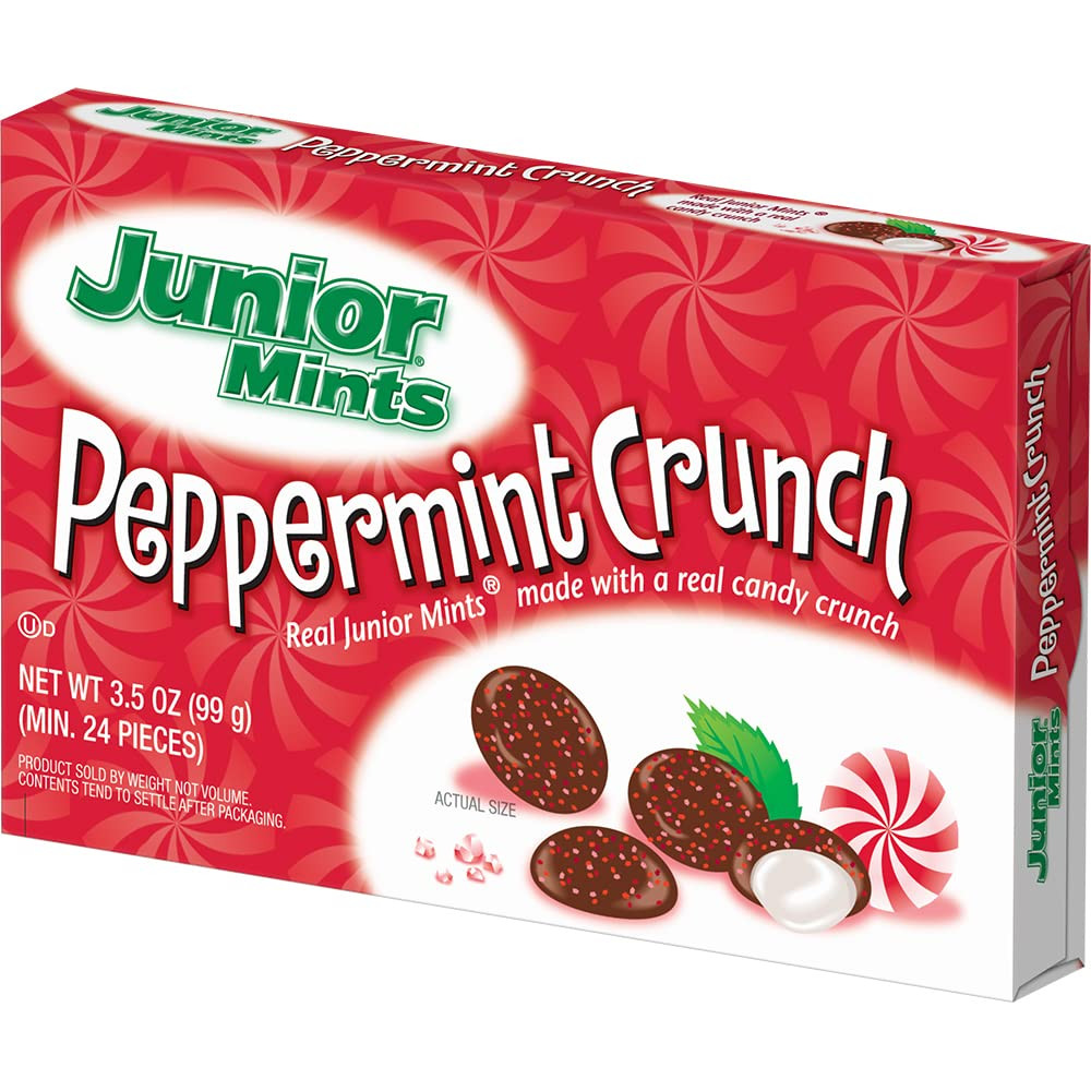 Junior Mints Peppermint Crunch 3.5 Ounce Sugar Candy Pack of 1