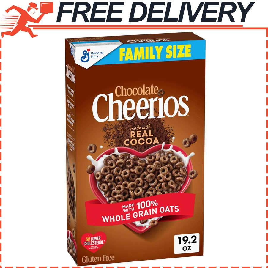 Chocolate Cheerios Gluten Free Breakfast Cereal Whole Grain Oats, Family Size