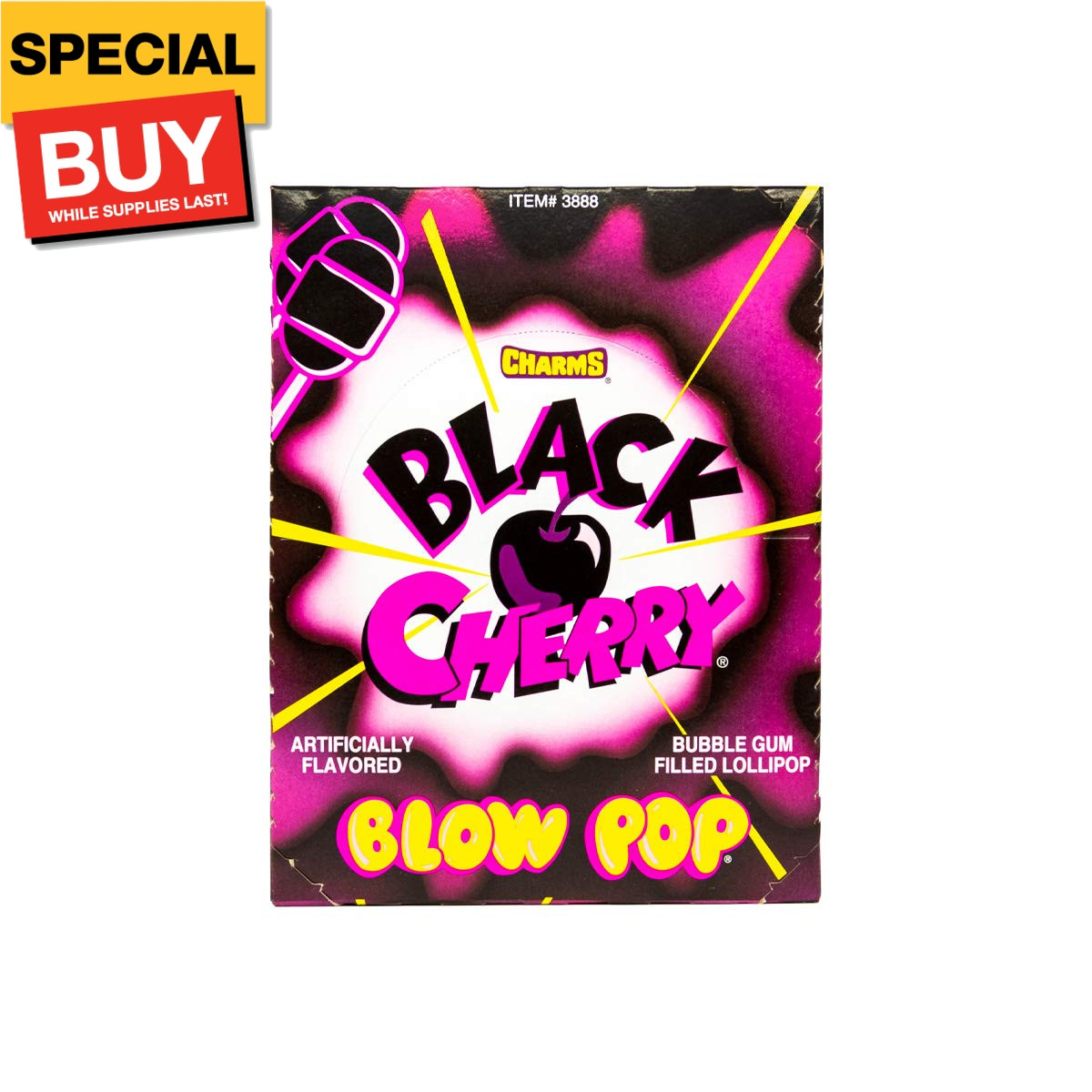 Blow Pops, Black Cherry Flavor, 48-Count Box 3888 (Pack of 1)
