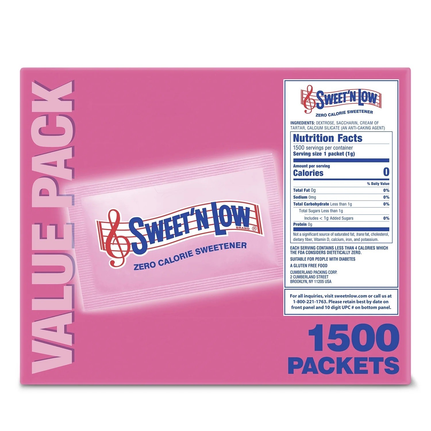 1,500 Packets Sweet’ N Low box Zero calories Free And Fast shipping